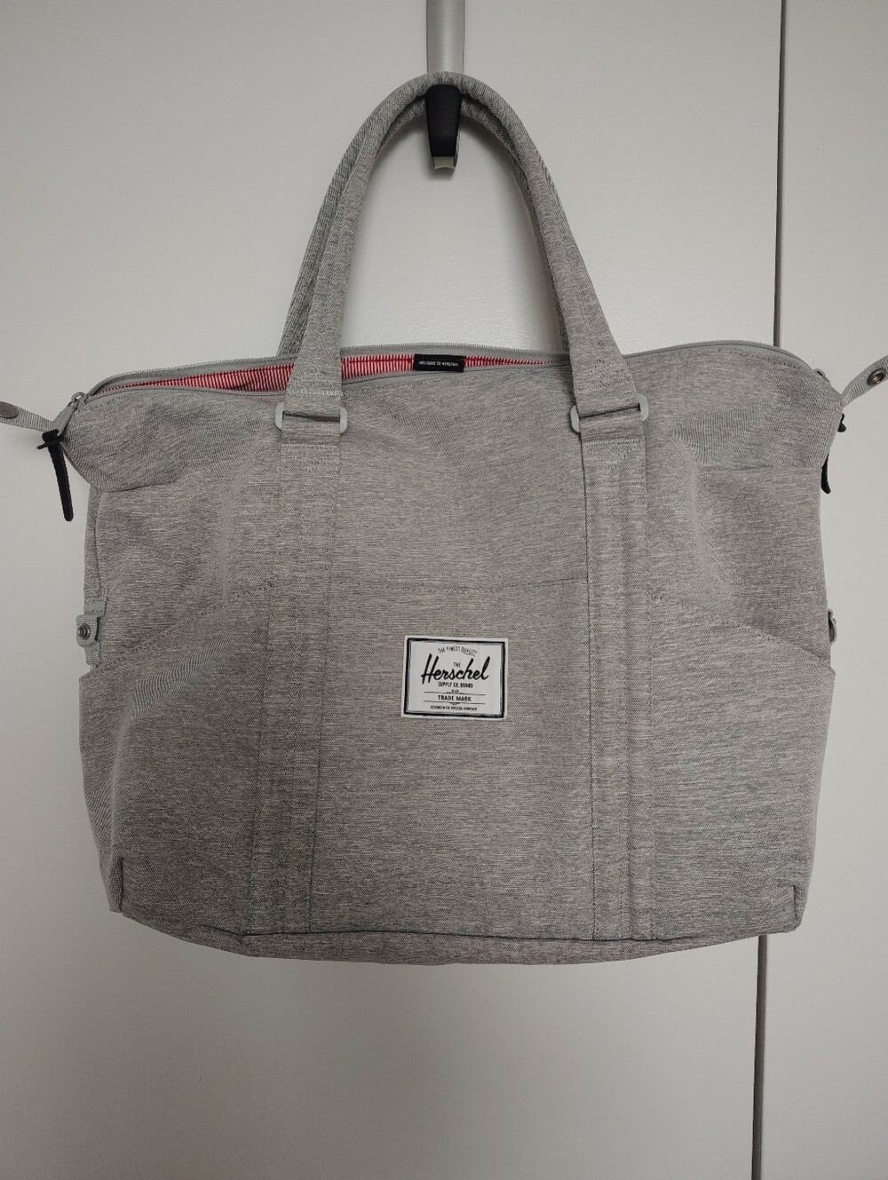 😍 Herschel Supply Co. Light Gray Duffel Tote Bag – Large, 15" × 20"